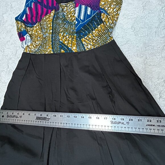 Anthropologie Mille Collines Wax Kirezi Dress Size 4 Sleeveless Black Motif - Picture 7 of 9